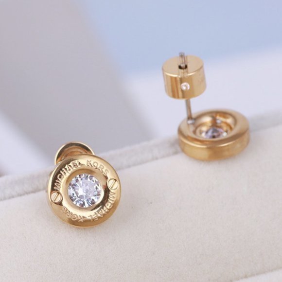 Michael Kors Couple Zircon Round Earrings - Picture 6 of 8